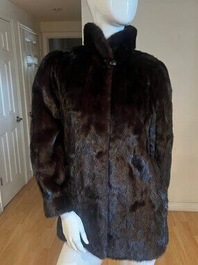 VINTAGE M. JACQUES FUR NEWPORT BEACH MINK COAT JACKT SZ M